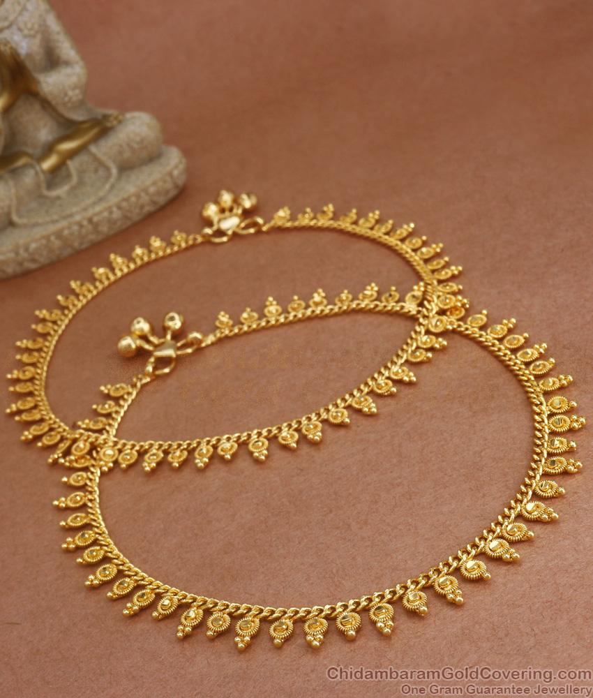 10.5 Inch Fabulous Gold Plated Anklet Womens Payal Collections Shop Online ANKL1189