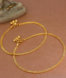 10.5 Inch Plain 1 Gram Gold Anklets For Womens ANKL1195