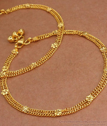 10.5 Inch Double Line Payal Designs With Beads ANKL1196