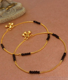 11 Inch New Tanmaniya Anklet Gold Payal Designs ANKL1201