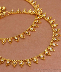 10.5 Inch Trendy White Stone Gold Anklet For Womens ANKL1202 10.5 Inch Trendy White Stone Gold Anklet For Womens ANKL1202