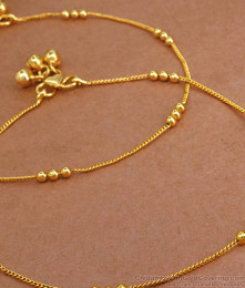 10 Inch Thin Rope Type 1 Gram Gold Payal Design ANKL1207