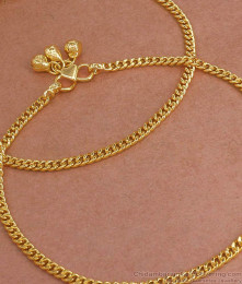 9 Inch Daily Wear Gold Payal Imitation Jewelry Design ANKL1208