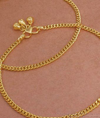 9 Inch Daily Wear Gold Payal Imitation Jewelry Design ANKL1208