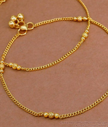 11 Inch Light Weight Gold Payal Designs For Everyday Use ANKL1214