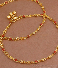10.5 Inch Traditional Red Coral Beads Gold Plated Anklet ANKL1215 10.5 Inch Traditional Red Coral Beads Gold Plated Anklet ANKL1215
