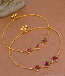 Anklet Collections in Gold Kolusu Design Impon Anklets Gold Anklets Bridal Anklets Simple Plain Anklets