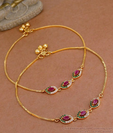 10.5 Inch Stylish Light Weight Gold Plated Anklet With Stone ANKL1219 10.5 Inch Stylish Light Weight Gold Plated Anklet With Stone ANKL1219