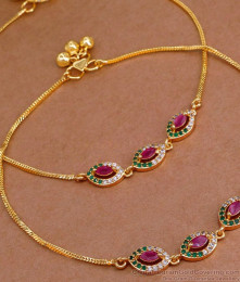 10.5 Inch Stylish Light Weight Gold Plated Anklet With Stone ANKL1219 10.5 Inch Stylish Light Weight Gold Plated Anklet With Stone ANKL1219