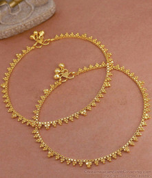 10.5 Inch Plain Daily Wear Light Weight Anklet Gold Plated Jewelry ANKL1230
