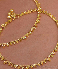 10 Inch Plain Daily Wear Light Weight Anklet Gold Plated Jewelry ANKL1230