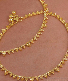 11 Inch Plain Daily Wear Light Weight Anklet Gold Plated Jewelry ANKL1230