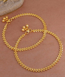 10 Inch 22Kt Gold Plated Anklet Hanging Beads Design For Women ANKL1234