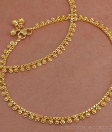 11 Inch Traditional 1 Gram Gold Anklet Women Kolusu Design ANKL1239