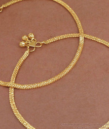 11.5 Inch Buy Pure Gold Tone Flat Anklet Design Shop Online ANKL1240