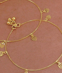10 Inch Thin Gold Plated Chain Anklet With Dual Heart Charms ANKL1241 10 Inch Thin Gold Plated Chain Anklet With Dual Heart Charms ANKL1241