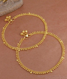 10.5 Inch Light Weight Daily Wear Golden Beads Anklet Shop Online ANKL1250