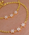 9.5 Inch Buy Attractive Gold Imitation Payal White Stone Flower Design ANKL1254 9.5 Inch Buy Attractive Gold Imitation Payal White Stone Flower Design ANKL1254