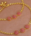 9.5 Inch New Arrival Gold Imitation Anklet Ruby Stone Half Ball Design ANKL1255 9.5 Inch New Arrival Gold Imitation Anklet Ruby Stone Half Ball Design ANKL1255