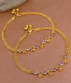 10 Inch Attractive Flat Gold Imitation Anklet Design With Amethyst Stone ANKL1258 10 Inch Attractive Flat Gold Imitation Anklet Design With Amethyst Stone ANKL1258