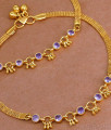 10 Inch Attractive Flat Gold Imitation Anklet Design With Amethyst Stone ANKL1258 10 Inch Attractive Flat Gold Imitation Anklet Design With Amethyst Stone ANKL1258