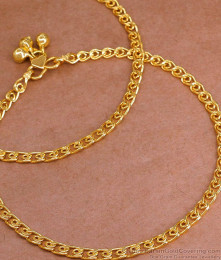 11 Inch Simple Gold Design Plain Payal Collection For Women ANKL1265