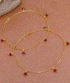 11 Inch Light Weight Gold Imitation Anklet Ruby Hanging Design Online ANKL1266