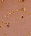 11 Inch Light Weight Gold Imitation Anklet Ruby Hanging Design Online ANKL1266