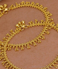 10.5 Inch Beautiful Hanging Gold Beads Bridal Payal Collections For Women ANKL1270 10.5 Inch Beautiful Hanging Gold Beads Bridal Payal Collections For Women ANKL1270