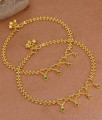 11 Inch Trendy One Gram Gold Heart Shaped Anklet With Green Stones ANKL1271 11 Inch Trendy One Gram Gold Heart Shaped Anklet With Green Stones ANKL1271