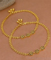 10 Inch Stylish Leafy Link Design Gold Plated Anklet With Black Stone Flowers ANKL1272 10 Inch Stylish Leafy Link Design Gold Plated Anklet With Black Stone Flowers ANKL1272