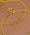 10 Inch Elegant Green Stone Flower Design Gold Plated Payal For Women ANKL1273 10 Inch Elegant Green Stone Flower Design Gold Plated Payal For Women ANKL1273