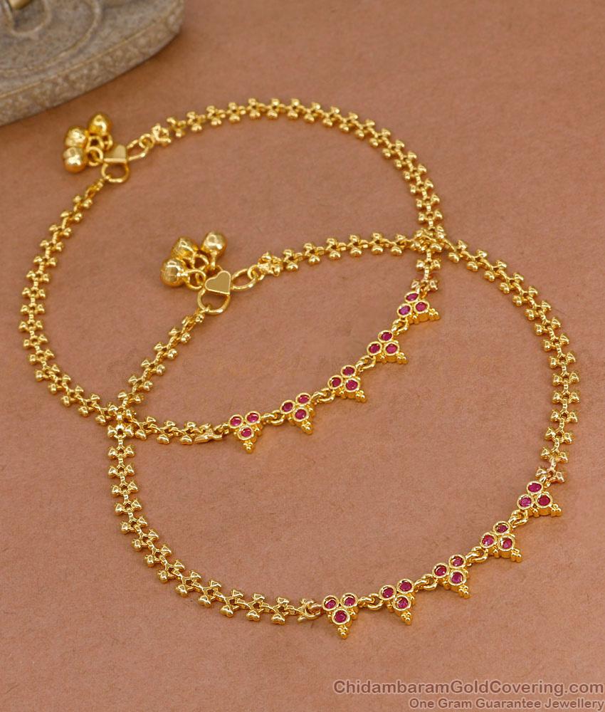 11 Inch Traditional Micro Gold Polish Ruby Stone Anklet Shop Online ANKL1275 11 Inch Traditional Micro Gold Polish Ruby Stone Anklet Shop Online ANKL1275