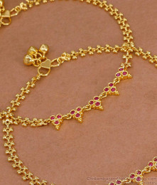 11 Inch Traditional Micro Gold Polish Ruby Stone Anklet Shop Online ANKL1275 11 Inch Traditional Micro Gold Polish Ruby Stone Anklet Shop Online ANKL1275