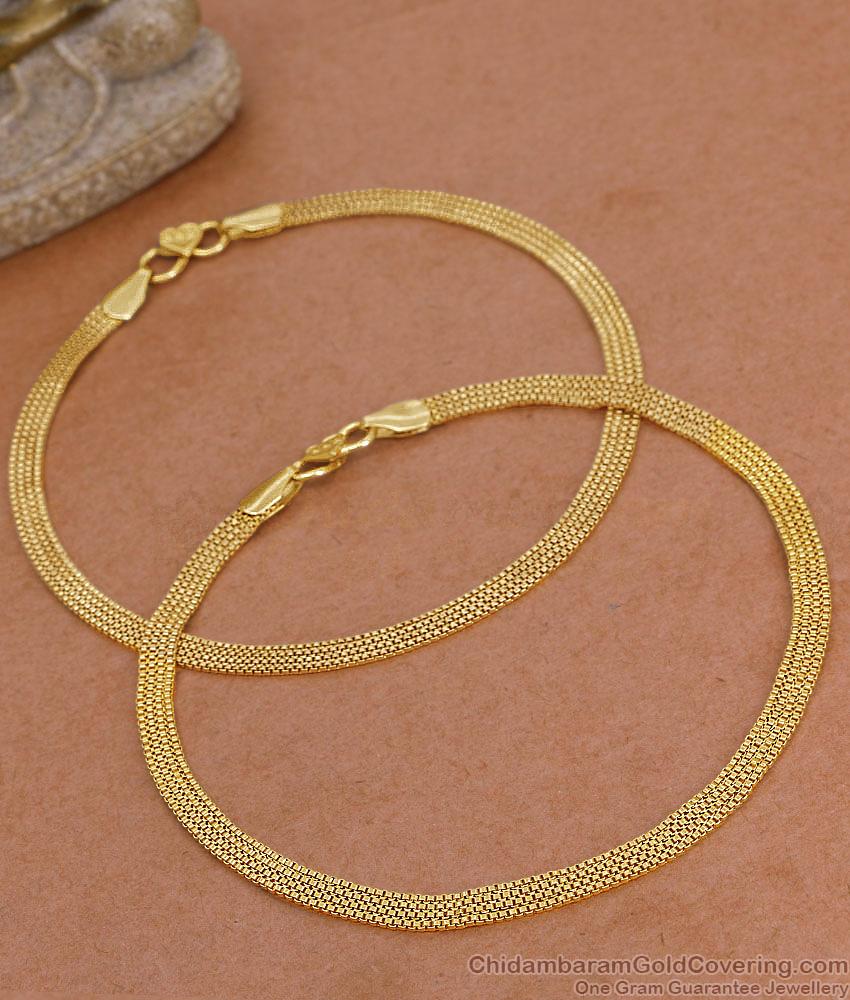 9 Inch Original Impon Anklet Without Stones Non Tarnish Daily Use ANKL1278 9 Inch Original Impon Anklet Without Stones Non Tarnish Daily Use ANKL1278