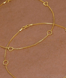 11 Inch Daily Wear Pure Impon 5 Metal Thin Anklet Heart Design For Women ANKL1280