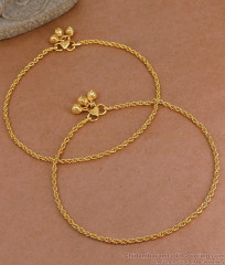10.5 Inch Daily Wear Gold Imitation Payal Spiral Chain Design ANKL1281