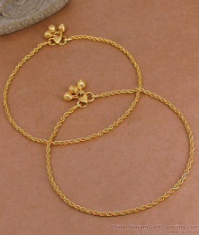10.5 Inch Daily Wear Gold Imitation Payal Spiral Chain Design ANKL1281