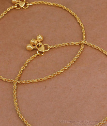 10.5 Inch Daily Wear Gold Imitation Payal Spiral Chain Design ANKL1281