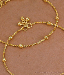 10 Inch Buy Plain One Gram Gold Beaded Anklet For Women ANKL1282