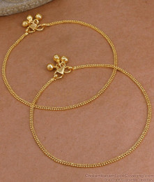 11 Inch Light Weight Gold Plated Anklet Design For Regular Use ANKL1283