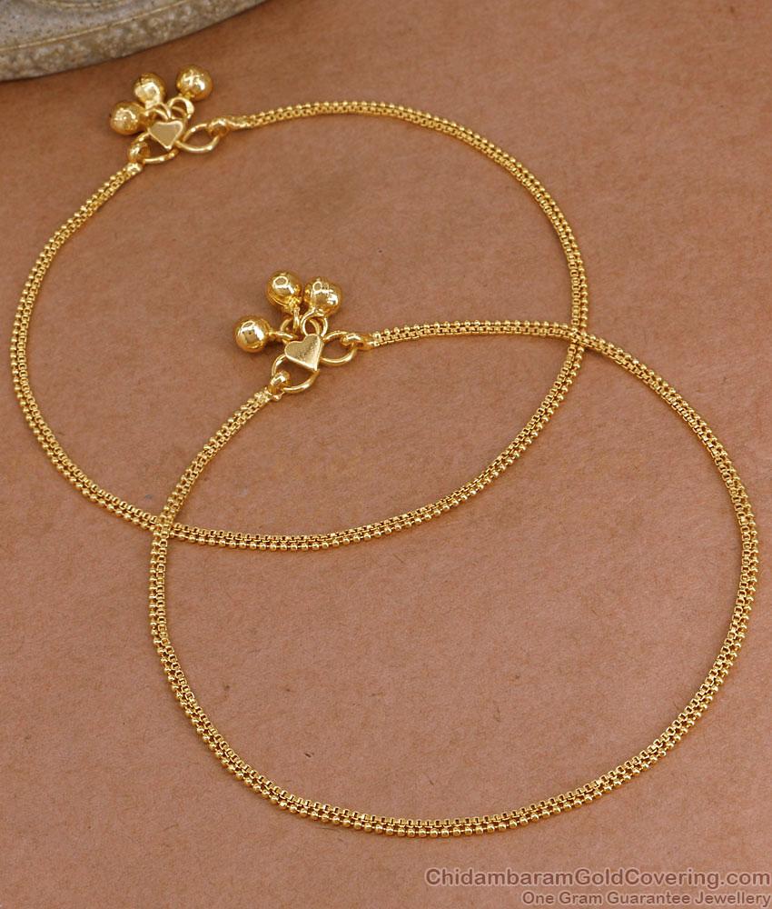 10 Inch Light Weight Gold Plated Anklet Design For Regular Use ANKL1283 10 Inch Light Weight Gold Plated Anklet Design For Regular Use ANKL1283