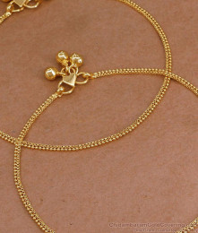11 Inch Light Weight Gold Plated Anklet Design For Regular Use ANKL1283