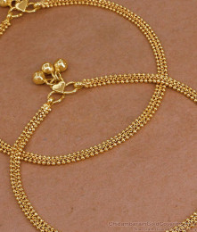 11 Inch New Arrival Gold Tone Daily Wear Anklet Beads Design ANKL1284