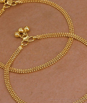 11 Inch New Arrival Gold Tone Daily Wear Anklet Beads Design ANKL1284
