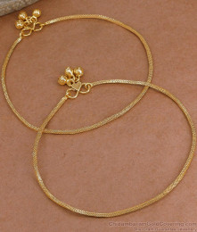 10 Inch Latest Snake Chain Design Gold Plated Anklet Collections ANKL1285