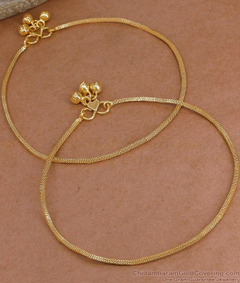 11 Inch Latest Snake Chain Design Gold Plated Anklet Collections ANKL1285