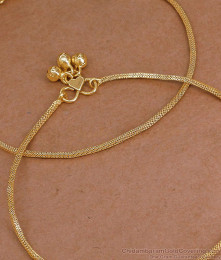 10 Inch Latest Snake Chain Design Gold Plated Anklet Collections ANKL1285