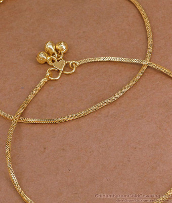 11 Inch Latest Snake Chain Design Gold Plated Anklet Collections ANKL1285