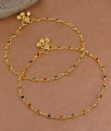 10.5 Inch Beautiful Multi Color Stone Gold Plated Pyal Bollywood Fashion ANKL1287 10.5 Inch Beautiful Multi Color Stone Gold Plated Pyal Bollywood Fashion ANKL1287